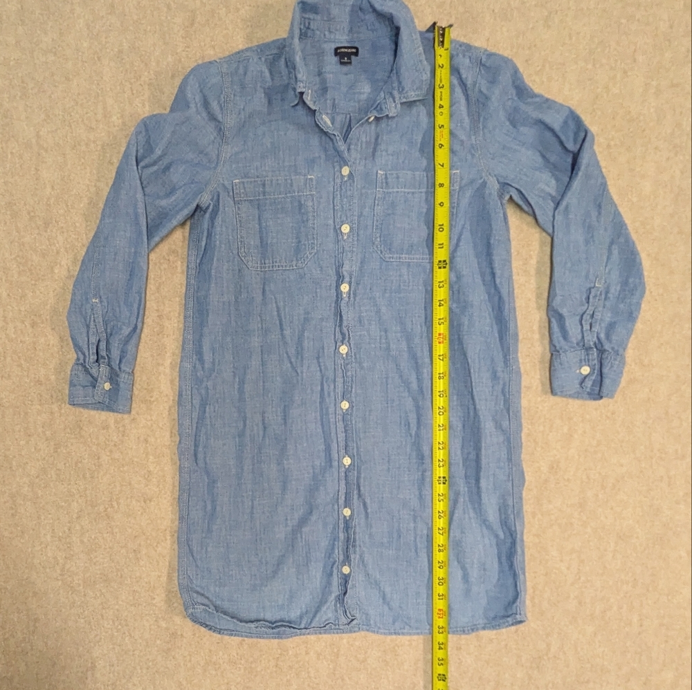 Like New J Crew Button Up dress Denim Shirt indigo chambray TunicCountry Chic S - Picture 7 of 9